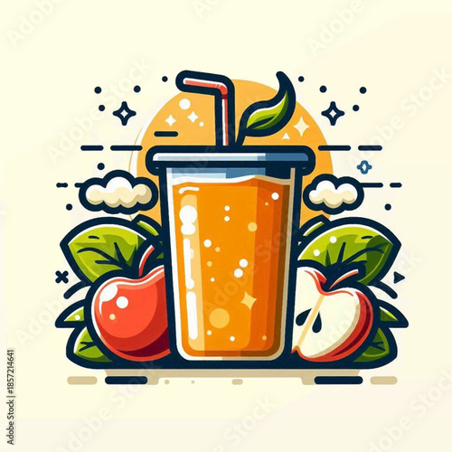 Orange Juice in Plastic Cup.