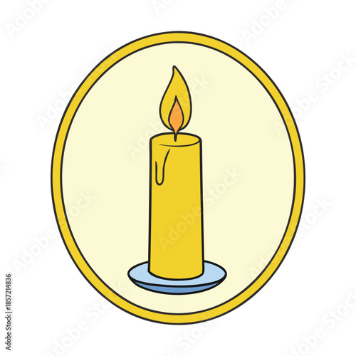 Soft yellow candlelight glows in a gentle circle, creating a warm, peaceful mood with subtle shadows, cozy ambience, and calming warmth on a clean, elegant background.
