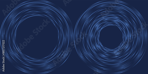 Abstract blue background with shining curved lines. Shiny blue swirl curved lines design. Spiral lines. Futuristic Technology Pattern