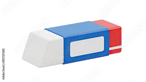 Eraser with Blue and Red Design on transparent background