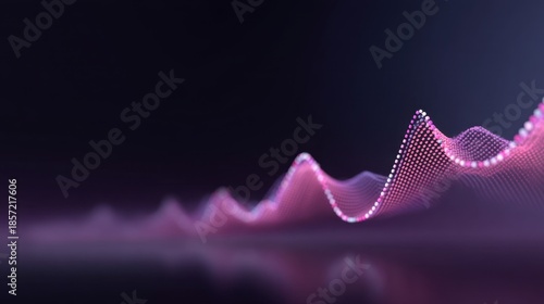 Abstract Digital Sound Wave Visualization with Soft Purple Hues and Dotted Lines, Ideal for Technology and Music Themes
