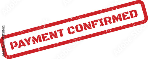 Textured rubber stamp confirming a financial payment has been successfully verified and approved