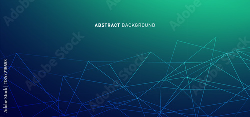 Digital technology futuristic internet network connection dark black background, green abstract cyber information communication, Ai big data science, innovation future tech line illustration vector 3d