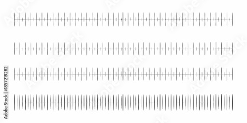 Visual representation of sound waves with varying amplitudes and frequencies