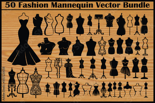 Fashion Mannequin Silhouette Set for Sewing and Dressmaking