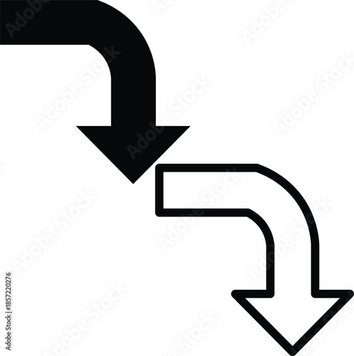 Arrow indicating direction change Vector