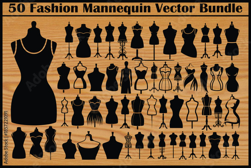 Fashion Mannequin Silhouette Set for Sewing and Dressmaking