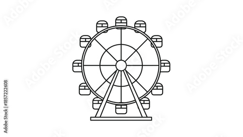 Classic Ferris wheel at a fairground or amusement park, Generative AI.