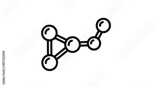 Simple molecular structure diagram with connected spheres, Generative AI.