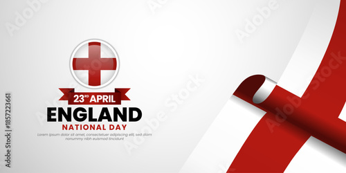 English waving ribbon flag for England st george's day banner design