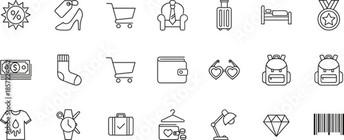 Minimalist black and white line art illustration of elegant high heel platform stiletto shoes for women fashion design and luxury boutique branding isolated on white background