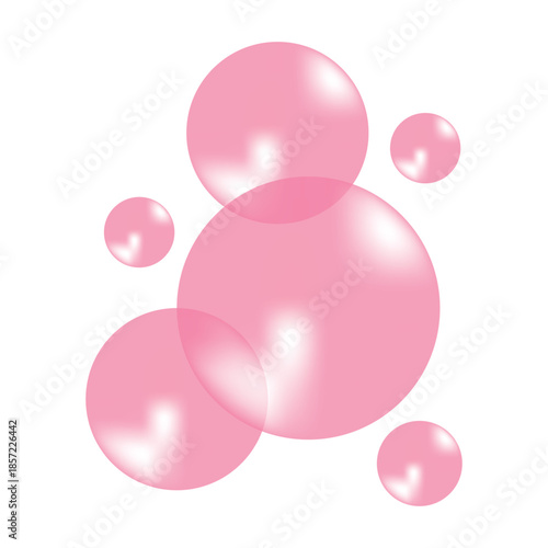 Pink Vitamin Air Drops vector.  Colorful artistic backdrop.  Abstract pink water bubbles background.