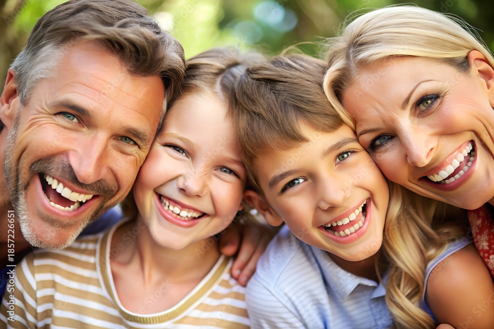 Fototapeta premium close-up-of-smiling-family-faces--joy