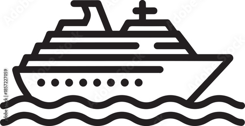 Cruise Ship Sea Transport Line Icon