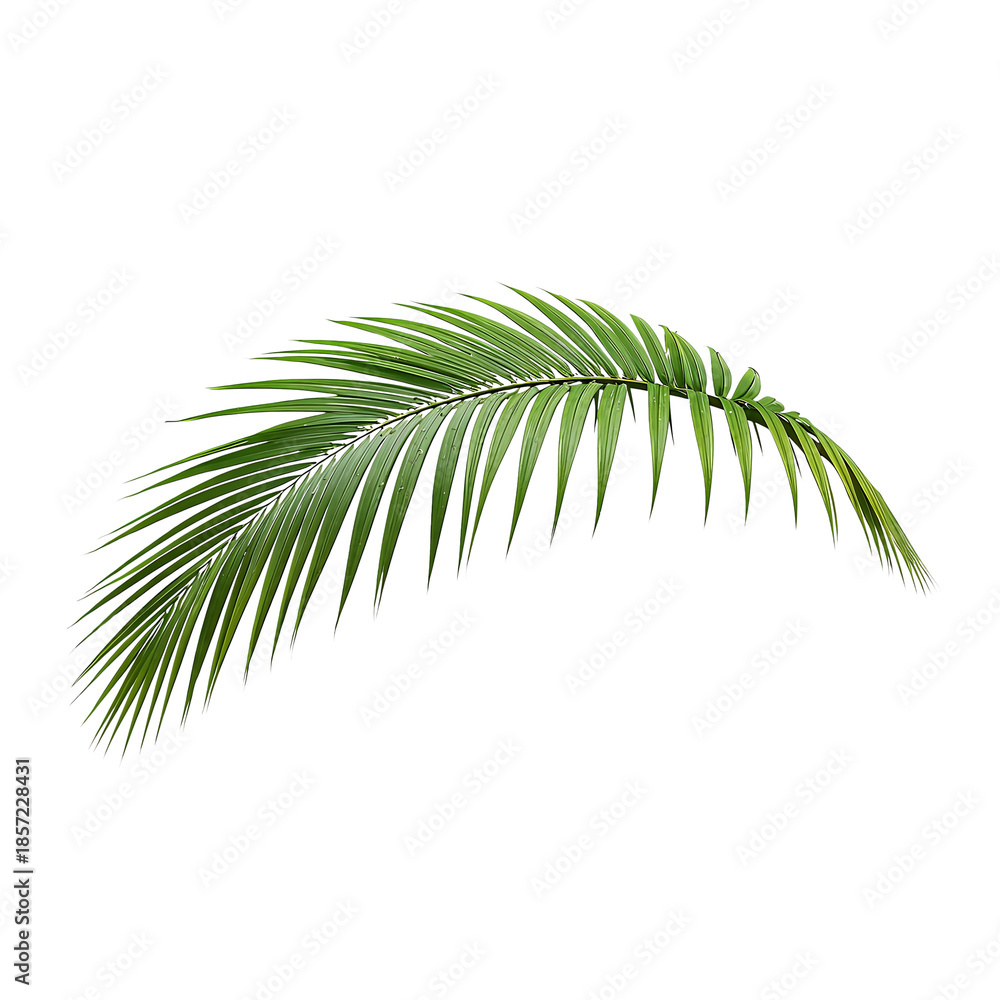 Obraz premium Green Palm Leaf on Transparent Background