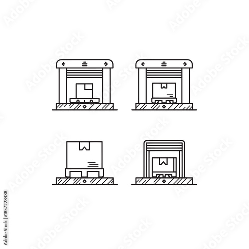 Loading dock icon line art warehouse equipment