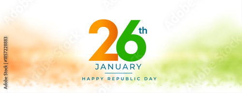 modern indian republic day 26th january celebration banner with tricolor fog effect