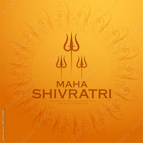 maha shivratri festive celebration poster with lord shiva trident design