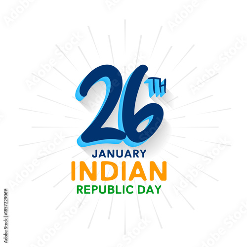 bold 26 january text for indian republic day event background
