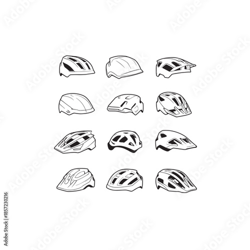 Mountain Bike Helmet icon art illustration