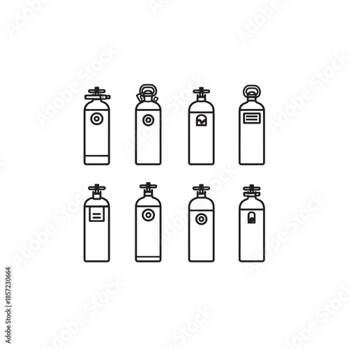 Oxygen Cylinder icon art simple graphic