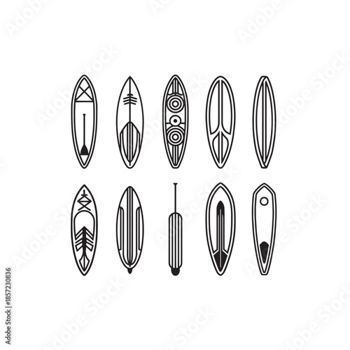 Paddleboard icon art summer ocean recreation