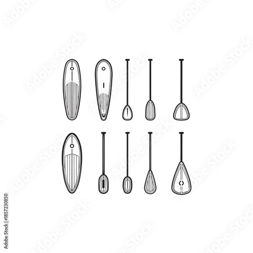 Paddleboard icon art summer ocean recreation