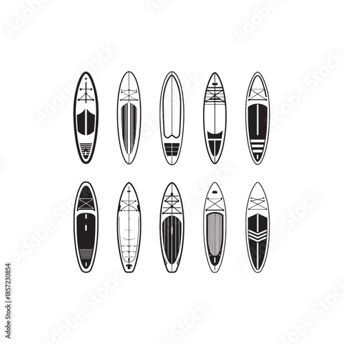 Paddleboard icon art summer ocean recreation