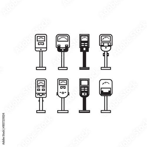 Parking meter icon art modern design