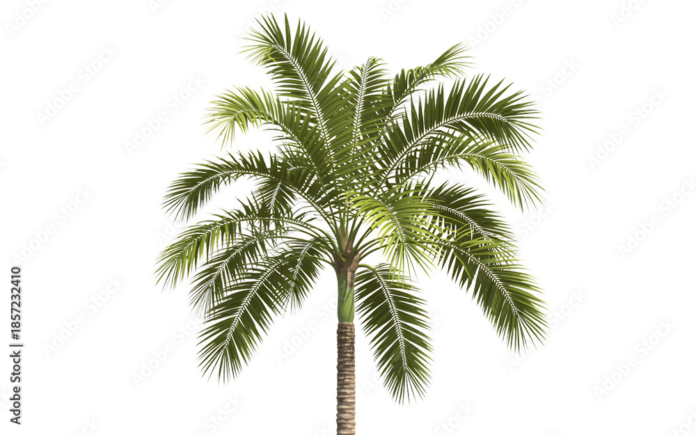 Obraz premium Tropical Palm Tree with Green Leaves