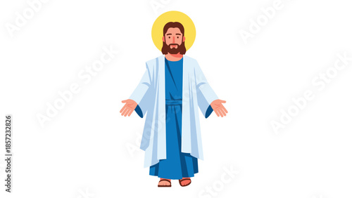 spiritual christian figure Standing with Open Arms Portrait.