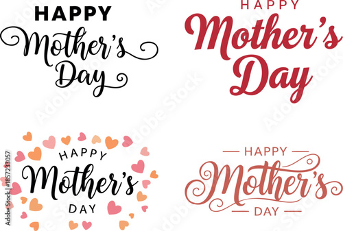 Happy mother s day greeting card typography designs