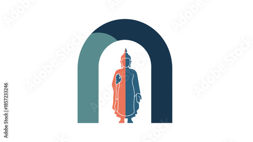 Statue Figure Sculpture Centerpiece Within Arch.