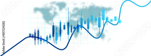 Transparent stock market chart showing business growth, rising trends, financial performance, investment progress, profit increase, and market success indicators.Investment finance chart growth graph