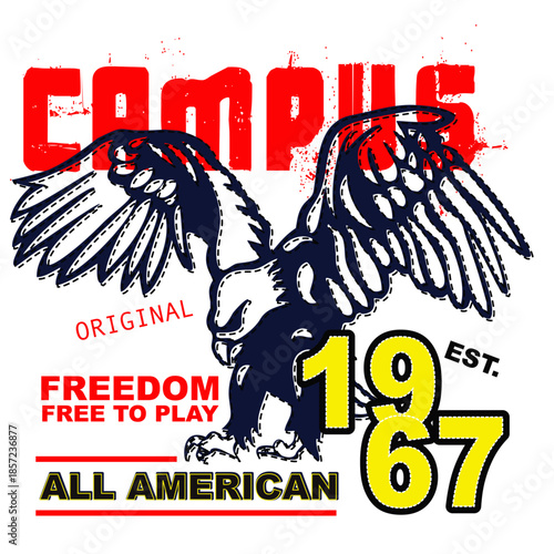 eagle campus t shirt print