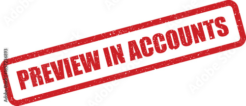 A distressed red rectangular rubber stamp shows the important reminder preview in accounts for financial review