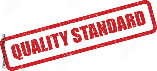 Authentic grunge style rectangular stamp displaying QUALITY STANDARD text representing certified excellence and high benchmarks