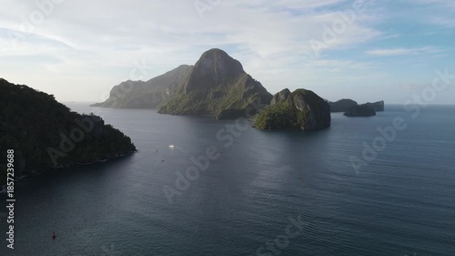 The aerial view of Bacuit Bay in the Philippines