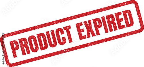 Bold red rectangular stamp impression stating PRODUCT EXPIRED for inventory and expiry date tracking