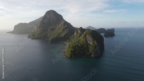 The aerial view of Bacuit Bay in the Philippines