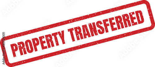 Distinctive red rubber stamp impression indicating a property ownership transfer has occurred