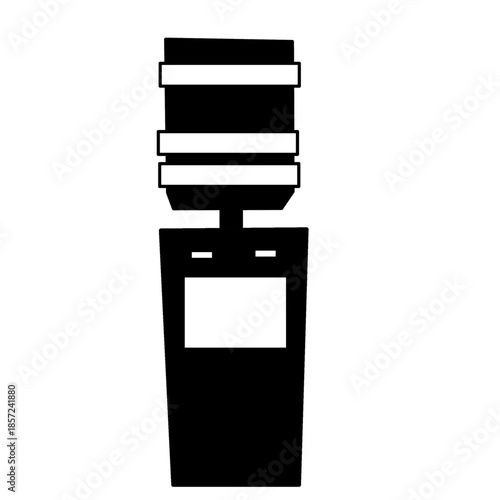 water can upside down for drinking purpose office set up cool water hot water in office silhouette.eps