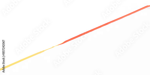 A striking red and gold streak against a stark black background
