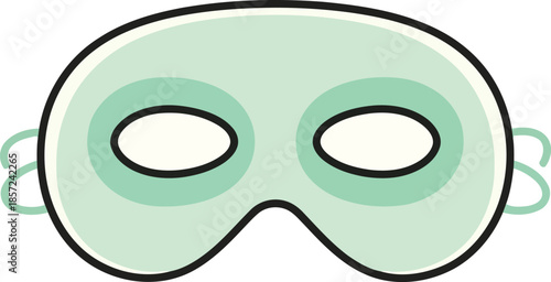 Light Green Sleep Mask with Black Outline and White Eye Holes