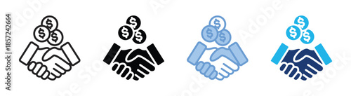 Acquisition icon set multiple style collection