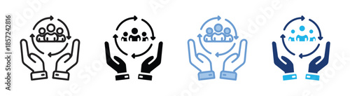 Customer retention icon set multiple style collection