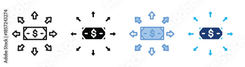 Expansion icon set multiple style collection
