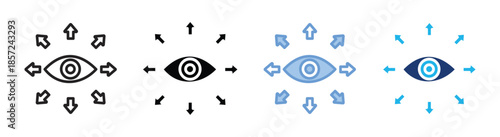 Vision icon set multiple style collection