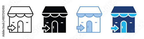 Entry icon set multiple style collection