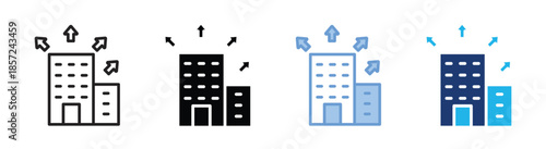 Business expansion icon set multiple style collection